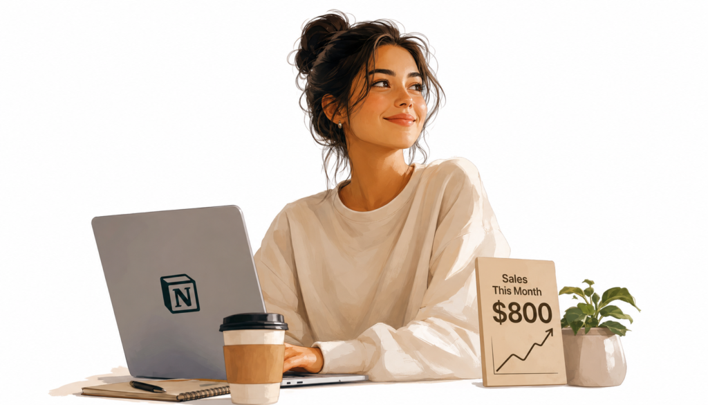 How I Made $800 in My First Month Selling Notion Templates on Gumroad (Full Breakdown)